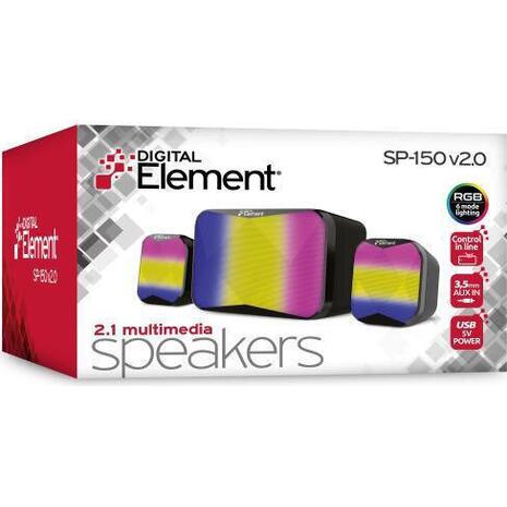 Ηχεία Υπολογιστή 2.1 Element SP-150 v2.0 RGB 11W AUX/3.5mm black